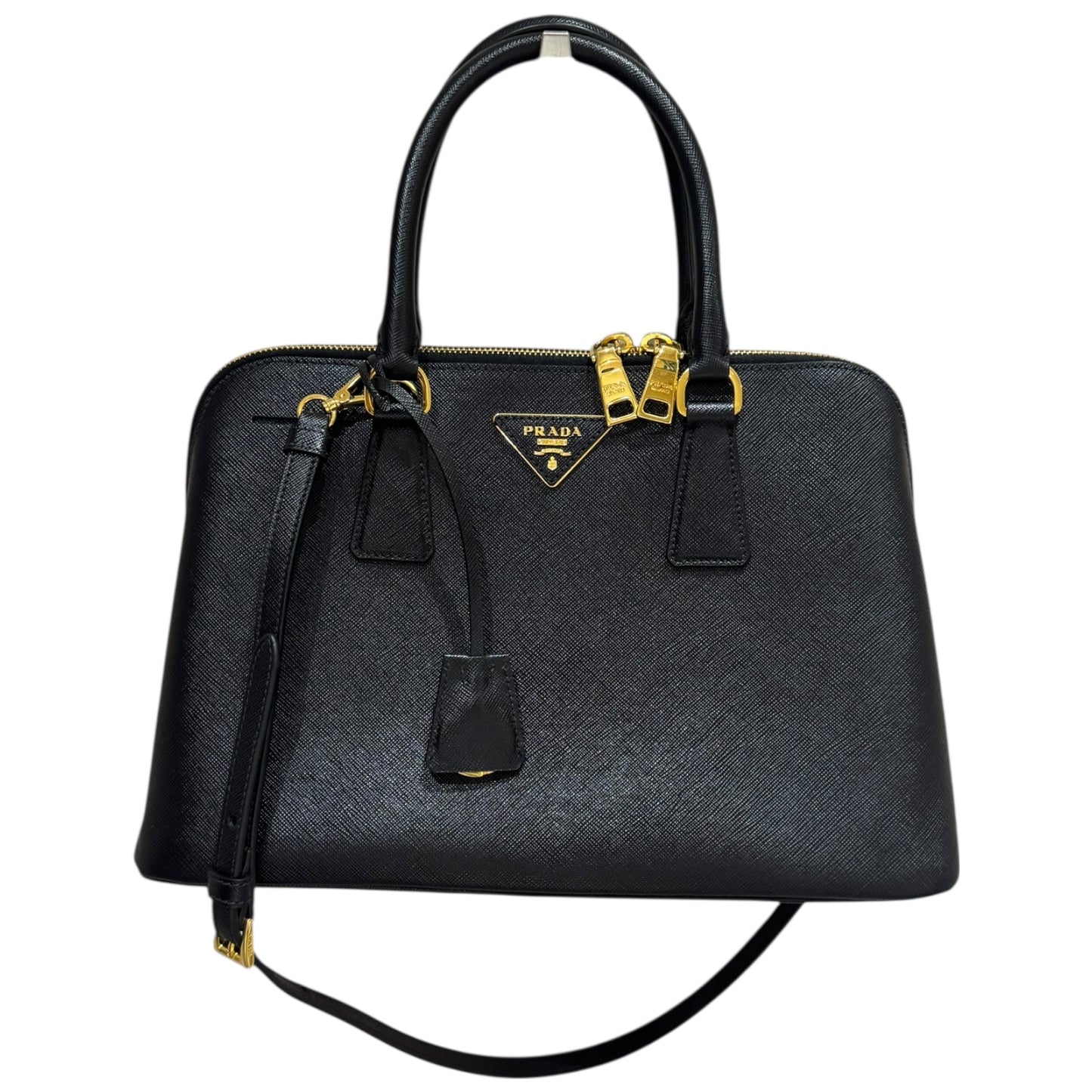 Prada Black Promenade Saffiano Lux Bag