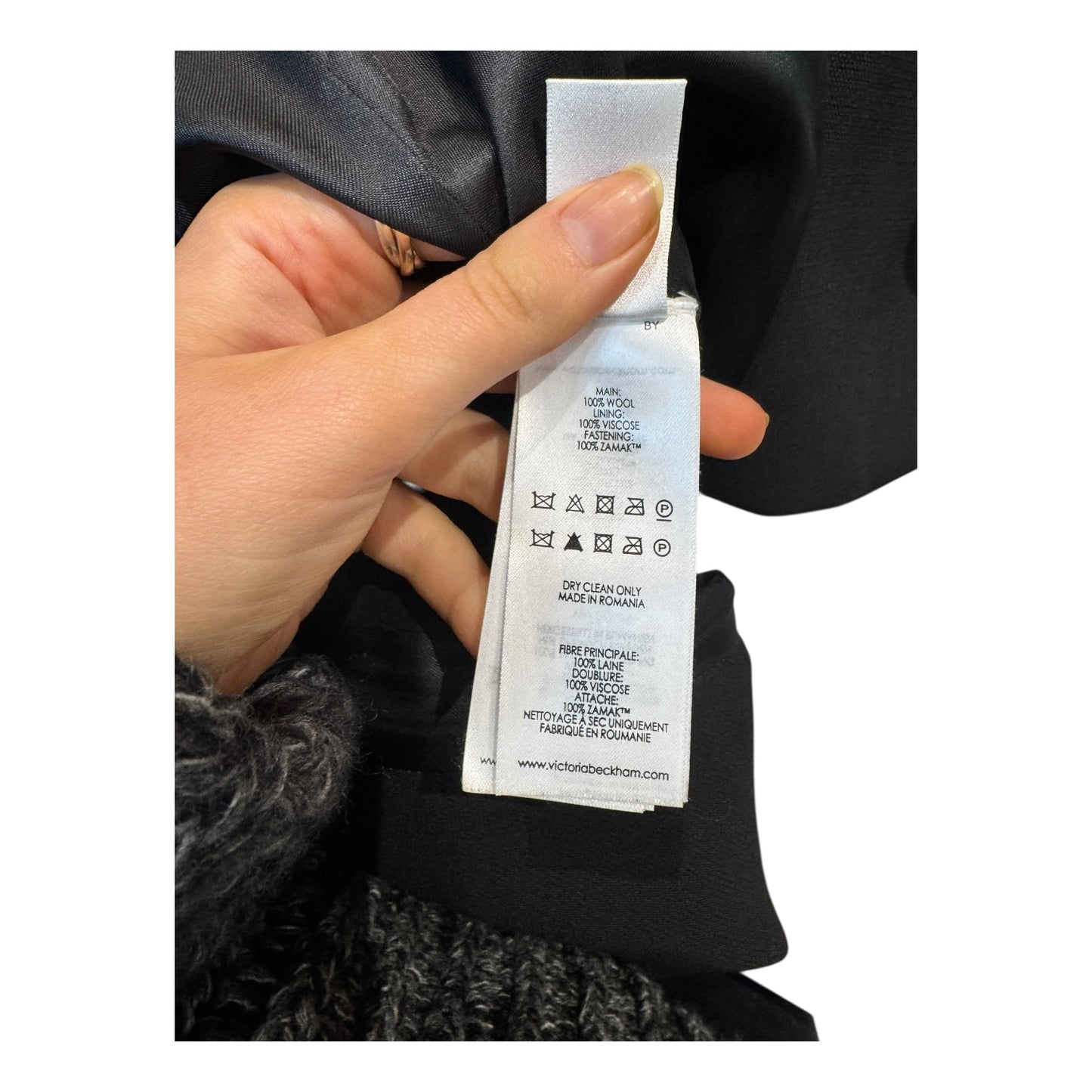 Victoria Beckham Black Wool Coat - 12