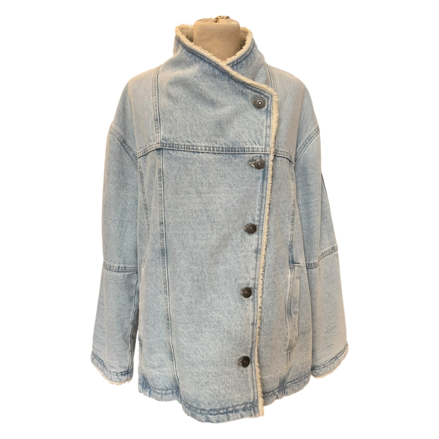 We The Free Twisted Heart Cozy Denim Jacket - 10/12 - NEW