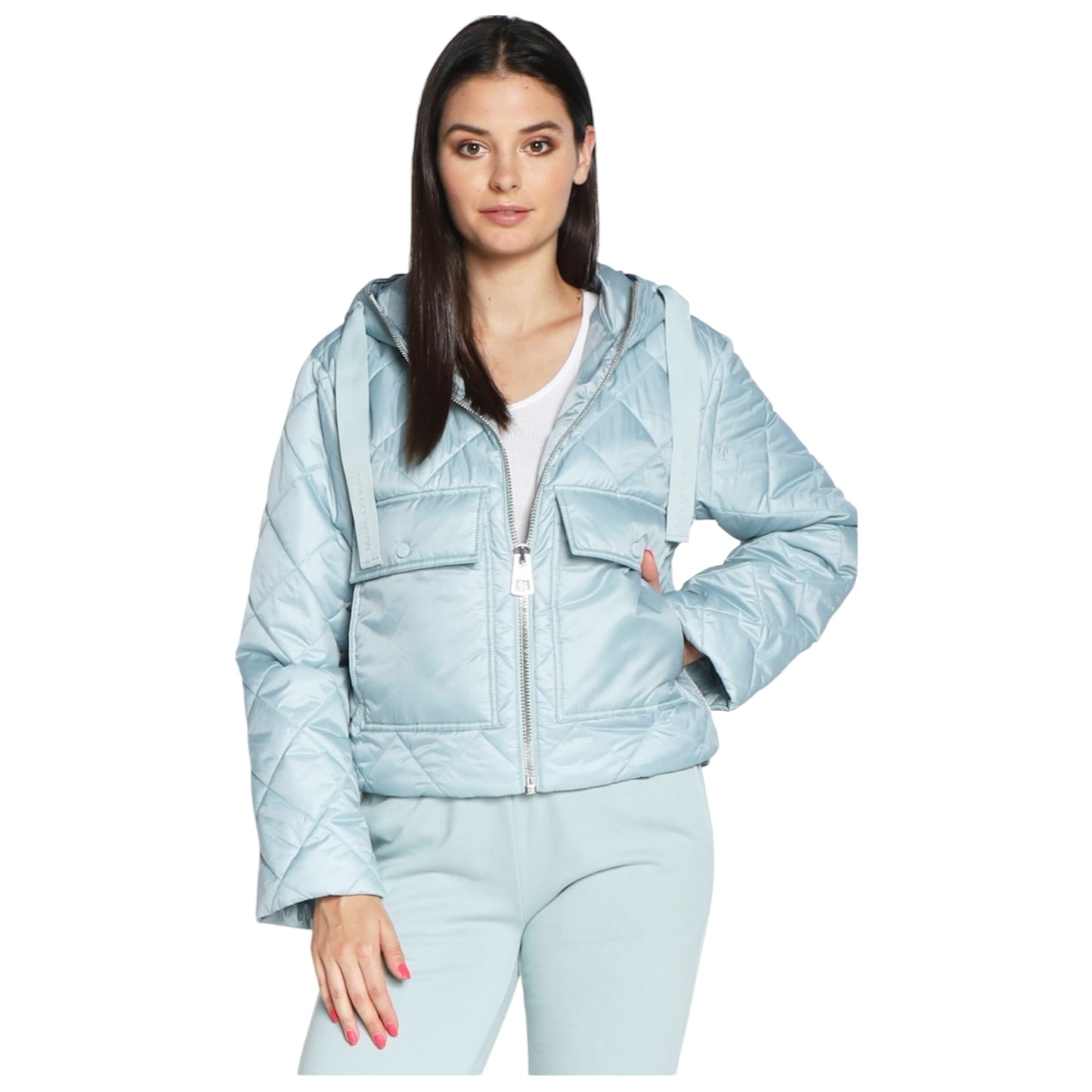 Marc O'Polo Light Blue Crop Puffer Jacket - 10/12