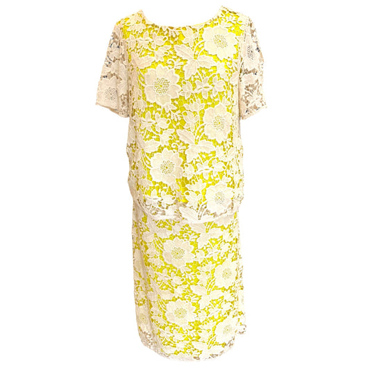 Malene Birger Yellow and Cream Lace Two Piece - 12/14