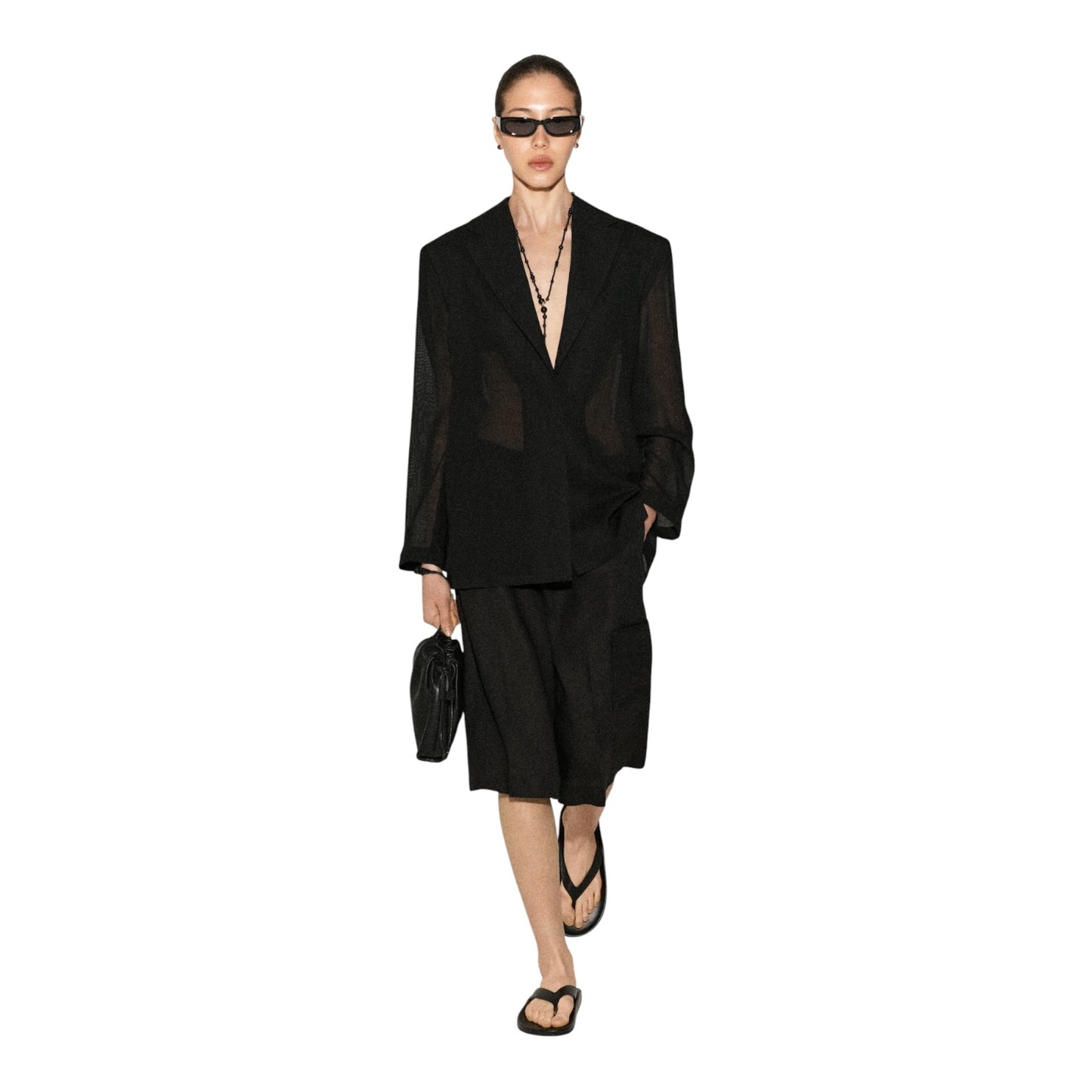 COS Black Linen Utility Bermuda Shorts - 8/10 - NEW