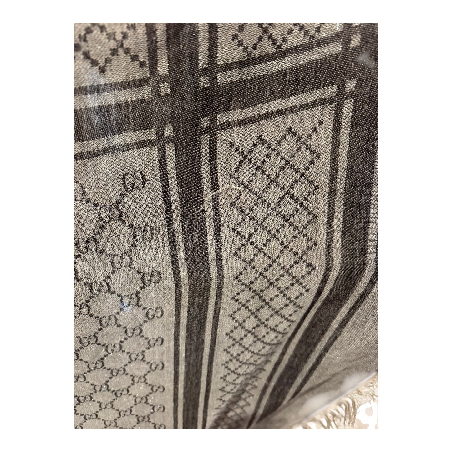 Gucci GG Wool and Metallic Monogram Scarf