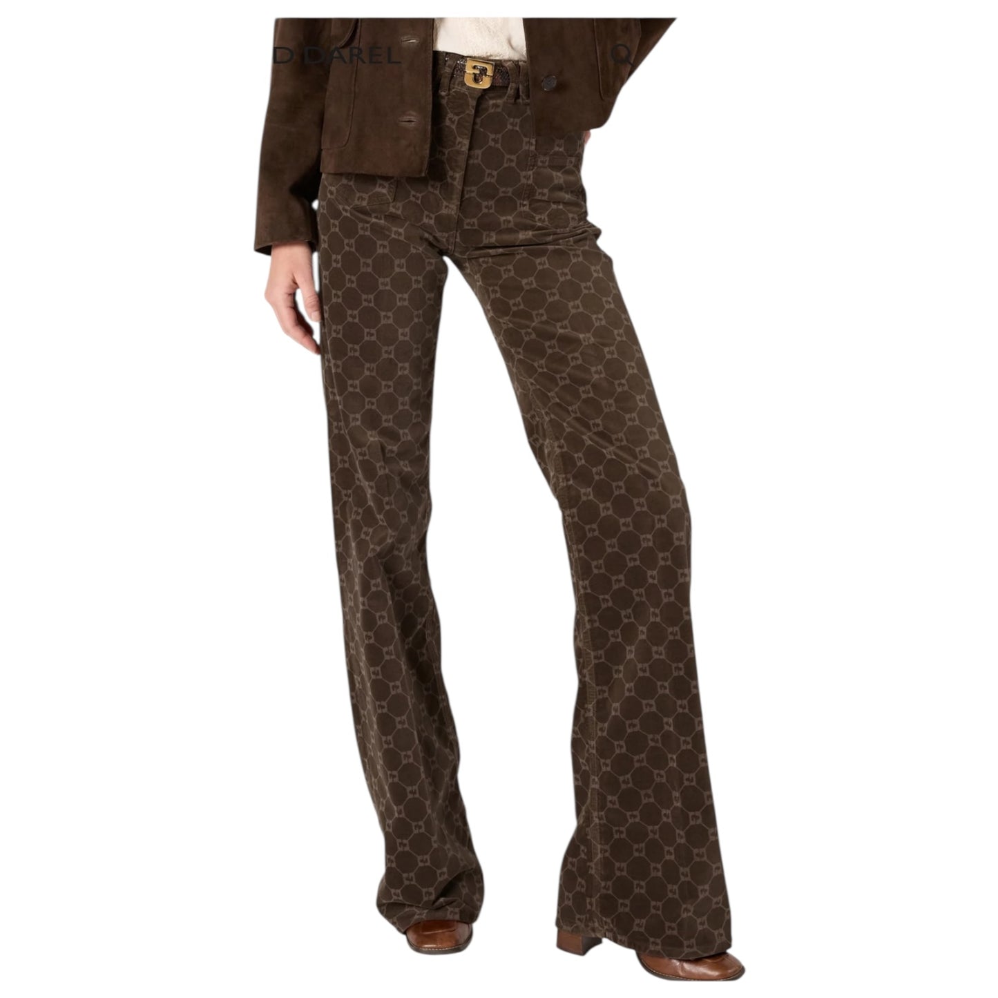 Gerard Darel Flared Brown Corduroy Trousers - 12