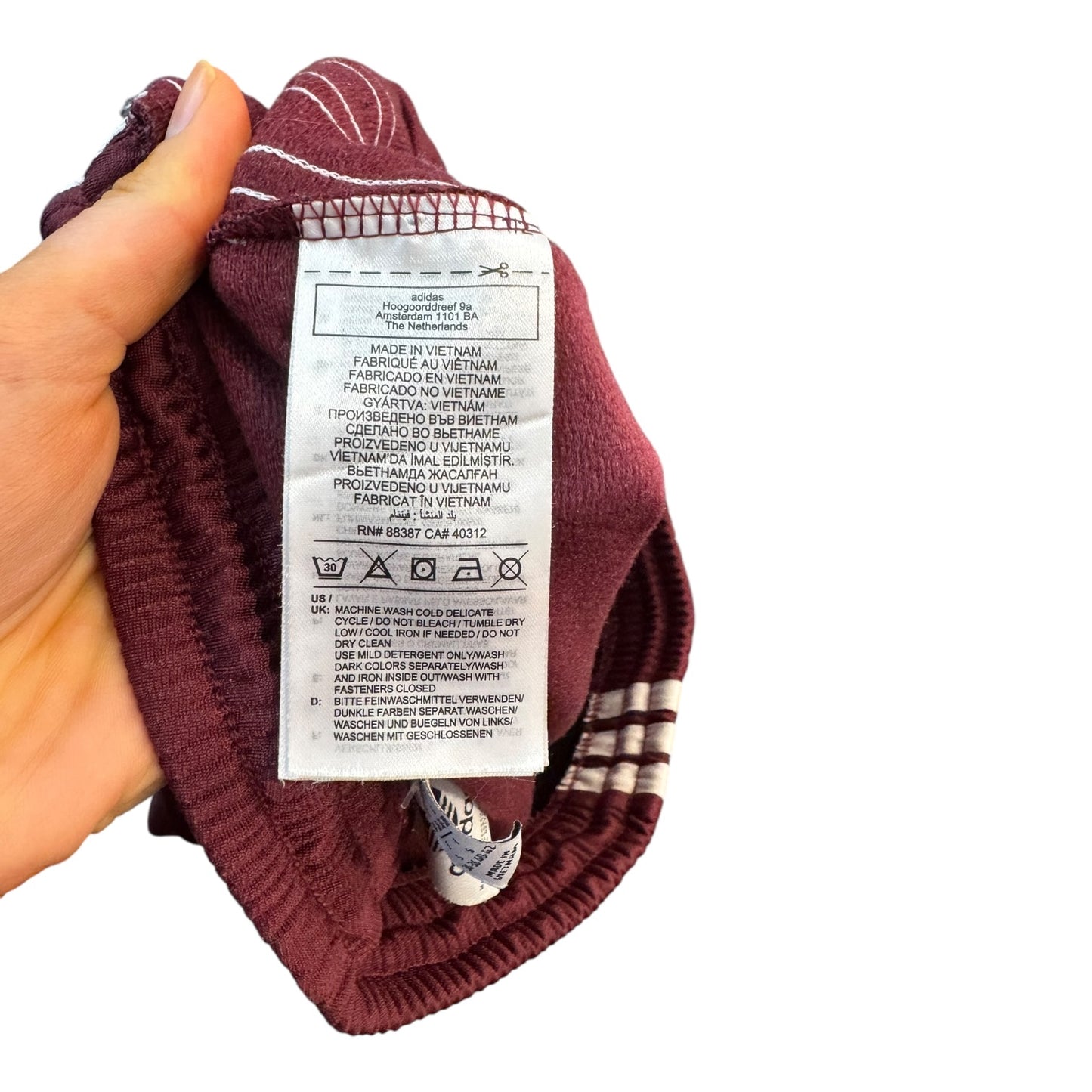 Adidas Burgundy Firebird Loose Trackpants - 8