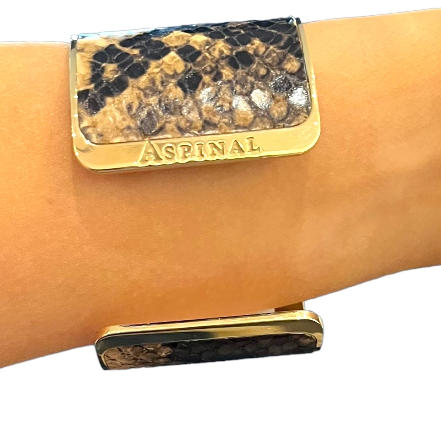 Aspinal Leather and Gold Cuff