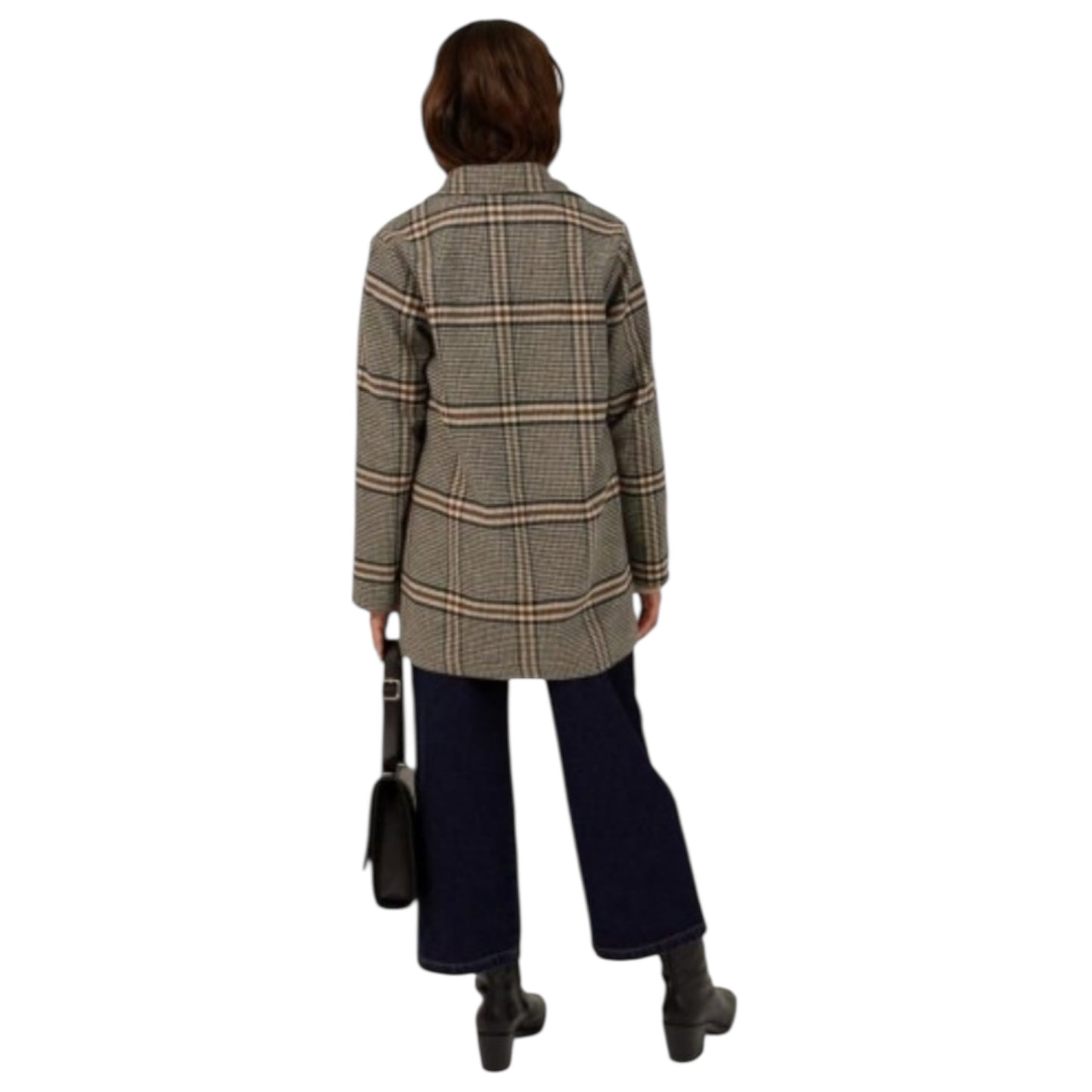 Mus & Bombon Grey and Brown Check Coat - 12