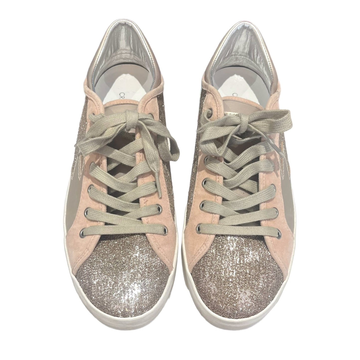 Crime London Pink Sequin Trainers - 6