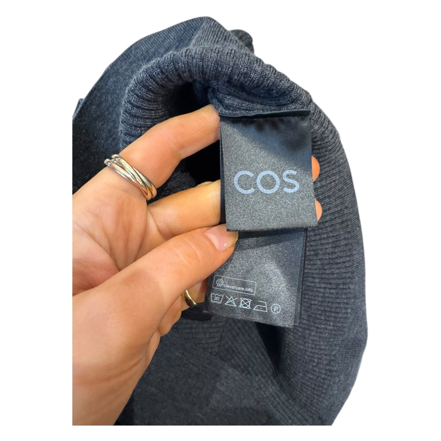 COS Grey Rib Wool Blend Cardigan - 12