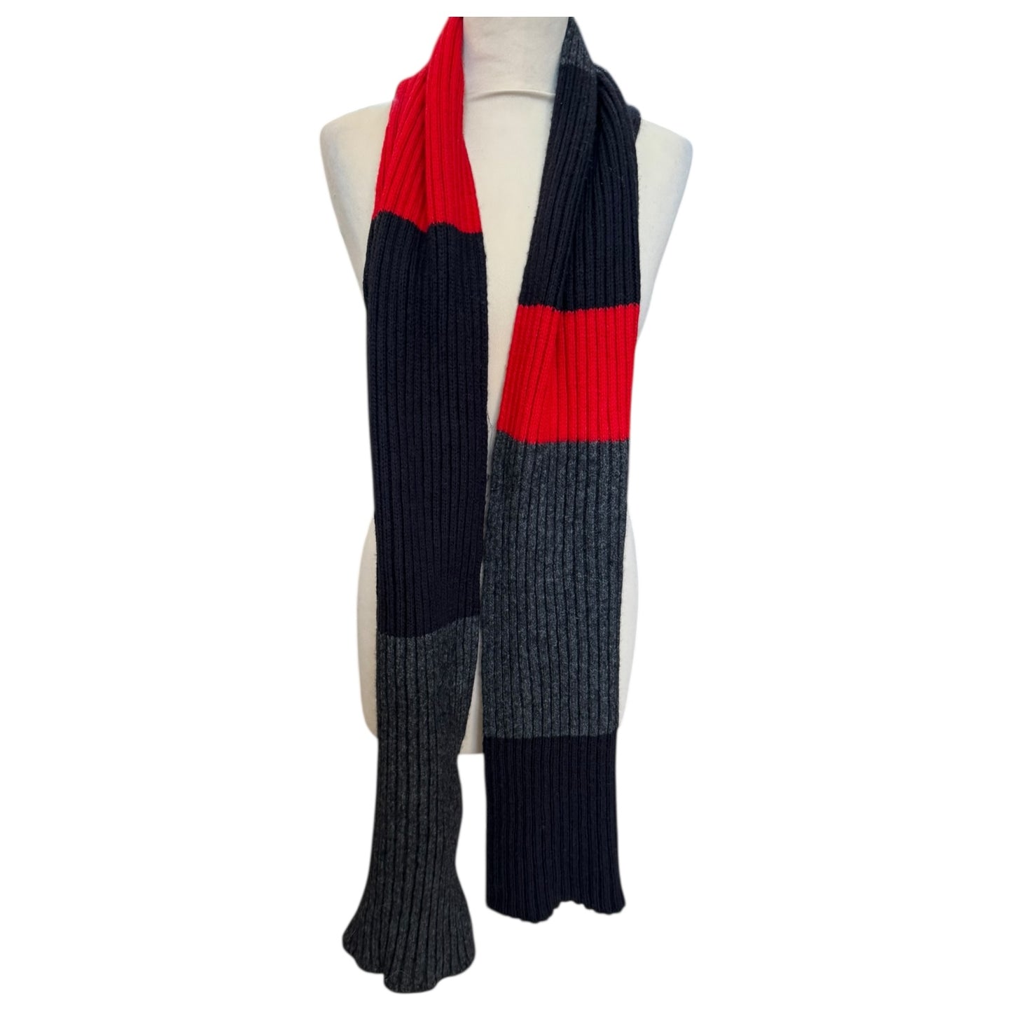 Weekend Max Mara Black Grey and Red Scarf