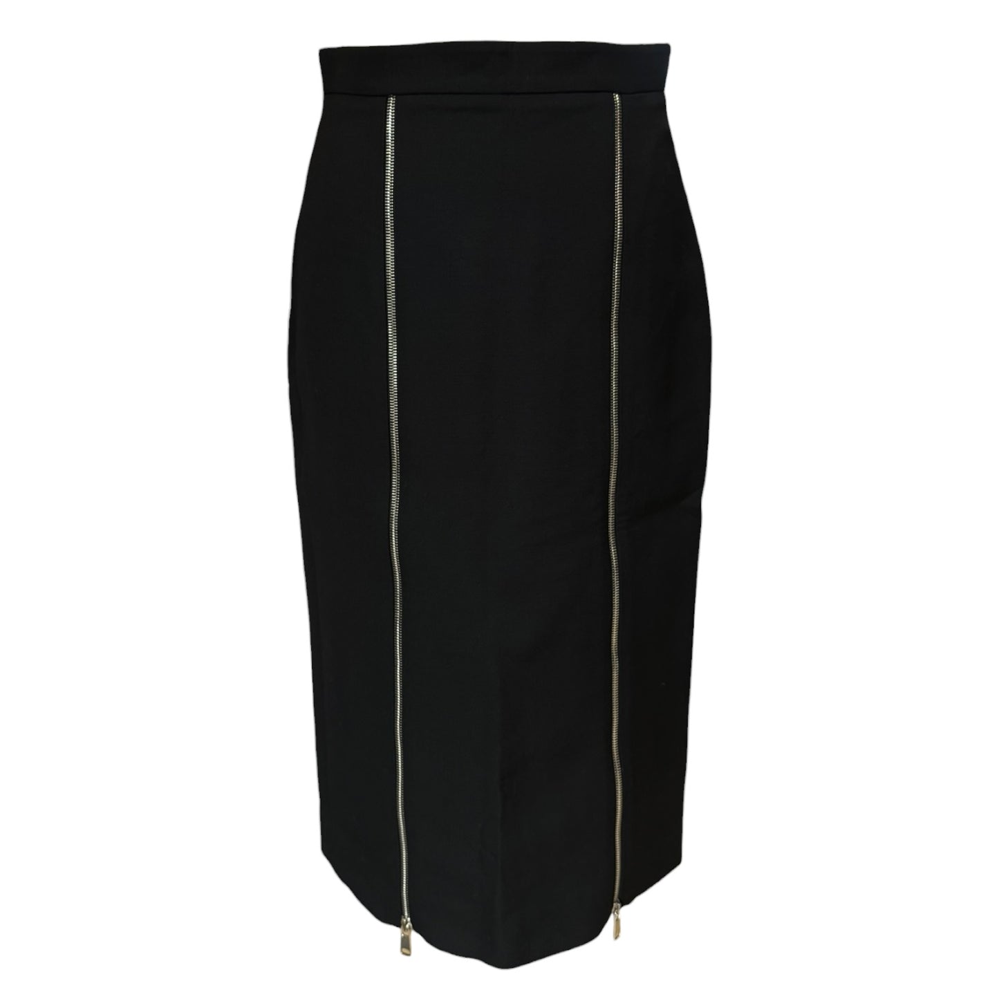 Alexander McQueen Black Zip Detail Pencil Skirt - 10