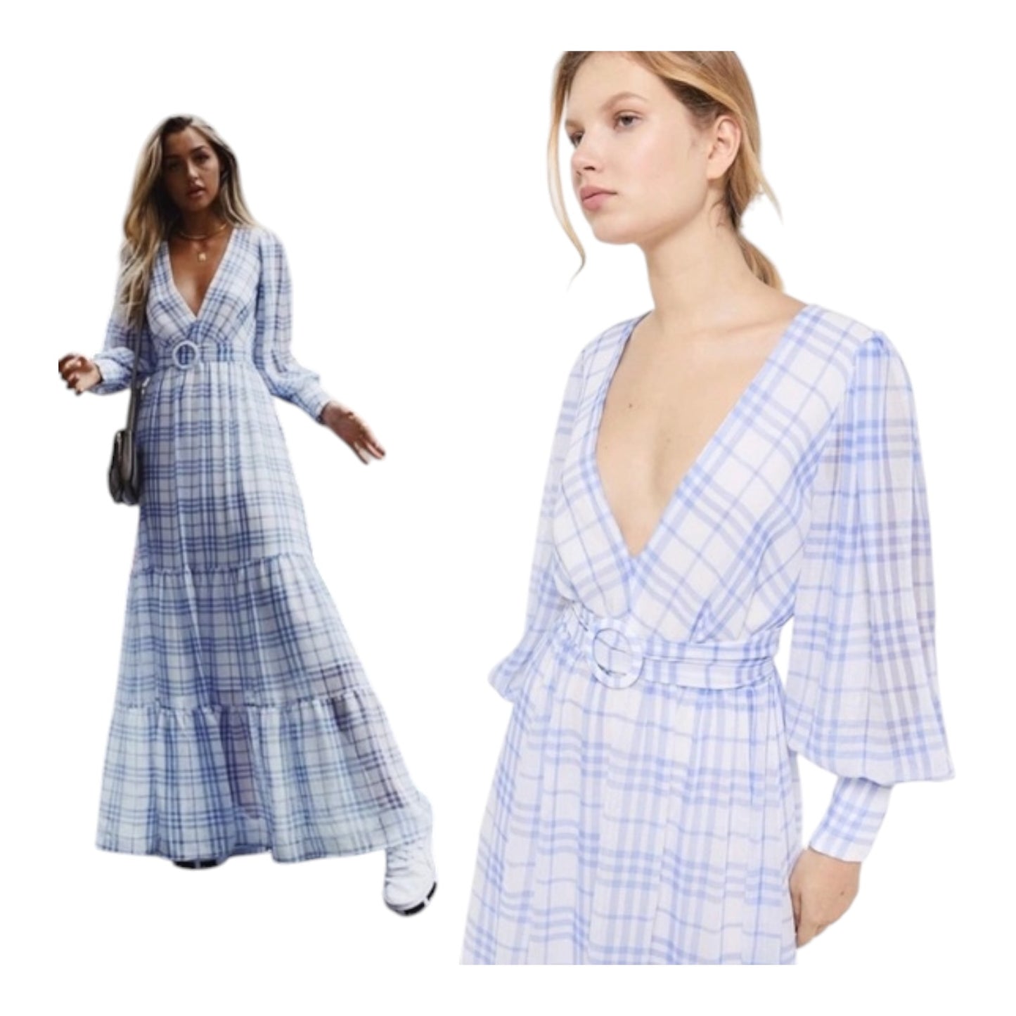 Bec + Bridge Blue Gingham Dress - 8 - NEW