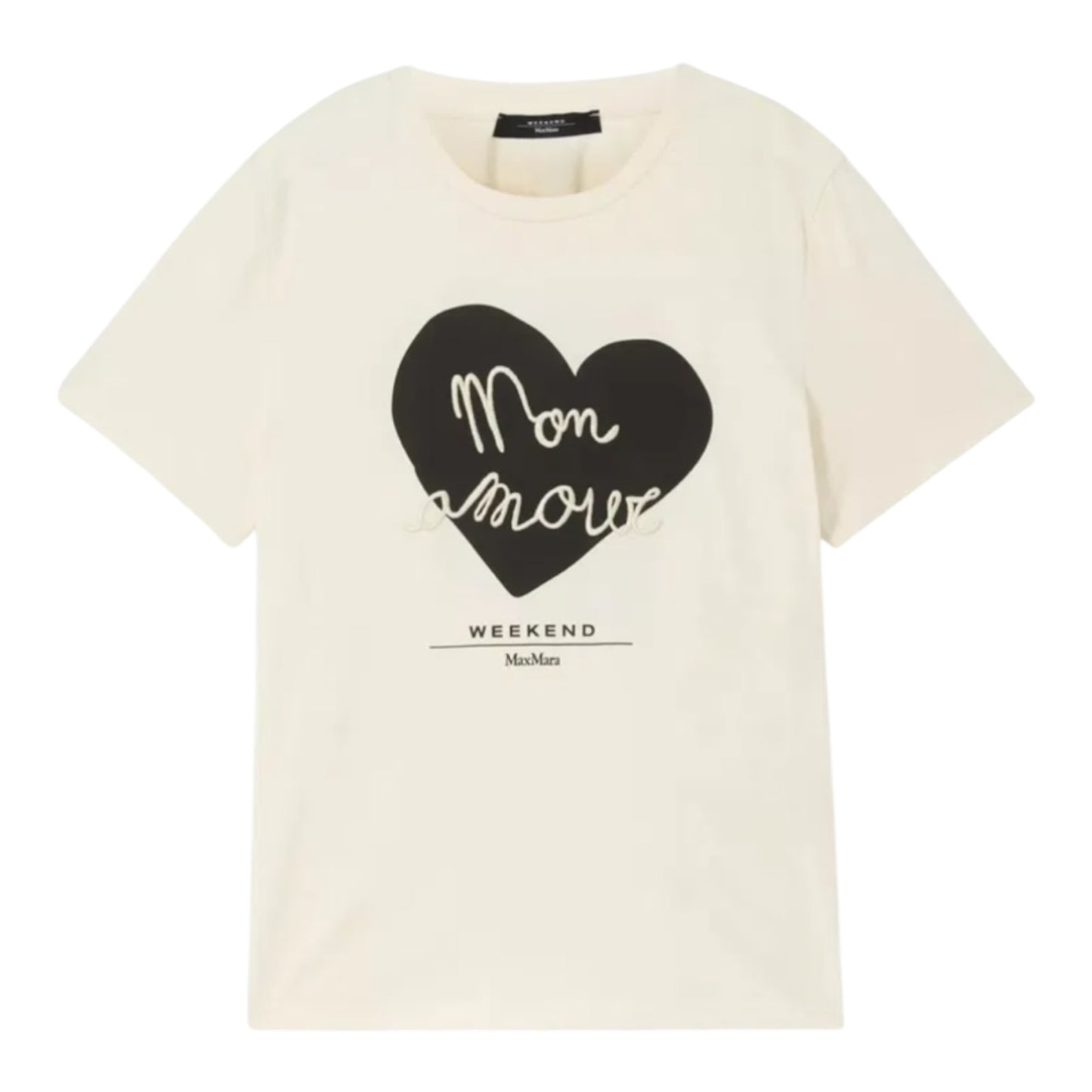 Weekend Max Mara Vello Mon Amour Cream Navy T Shirt - 10