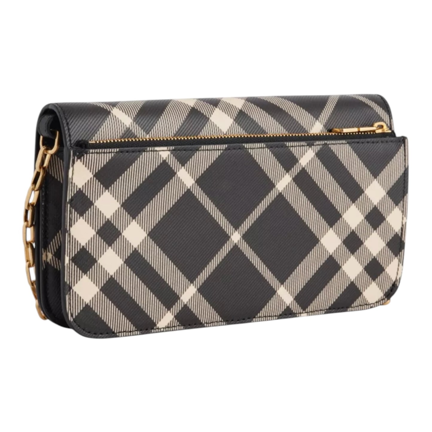 Burberry Black and Calico Check Wallet on Chain