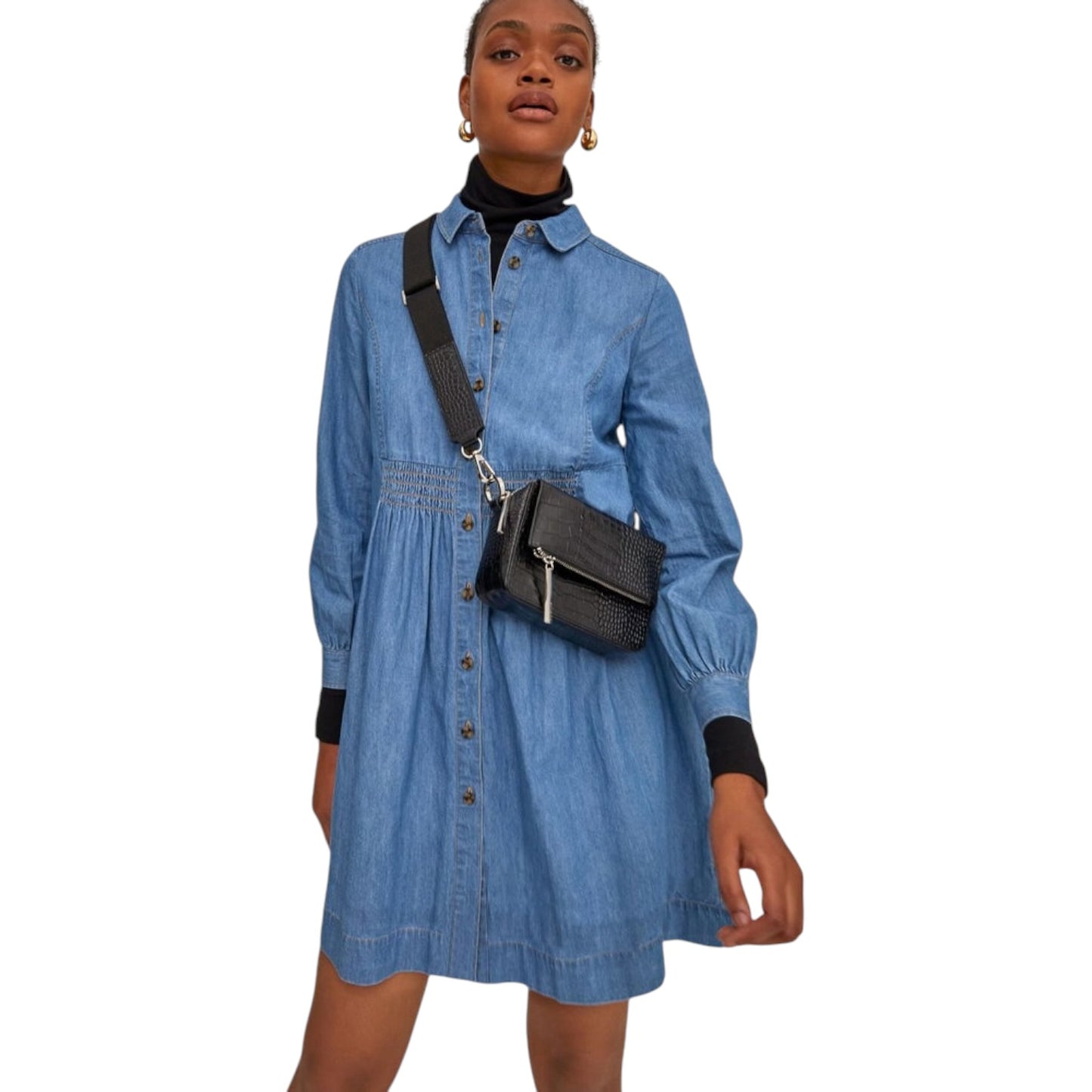 Whistles Denim Chambray Dress - 16 - NEW