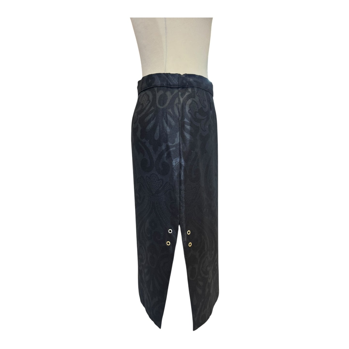Versace Black Jacquard Pencil Skirt - 8/10