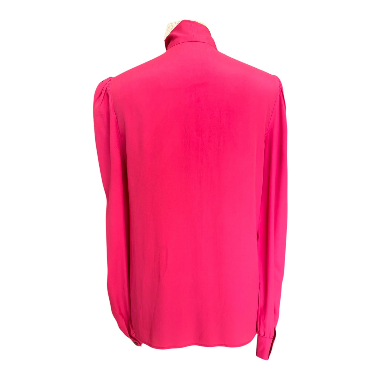 Racil Pink Silk Blend Pussy Bow Blouse - 10