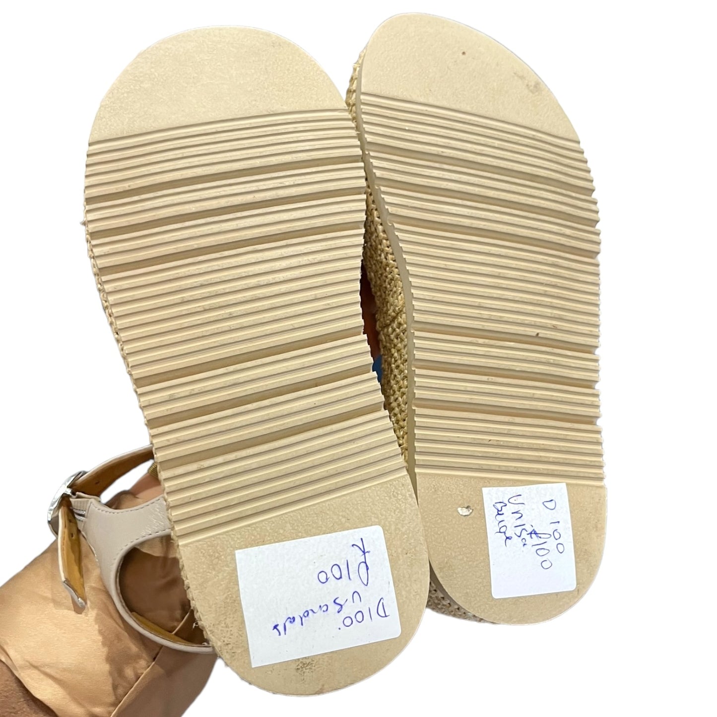 Unisa Taupe Woven Flatform Sandals - 5