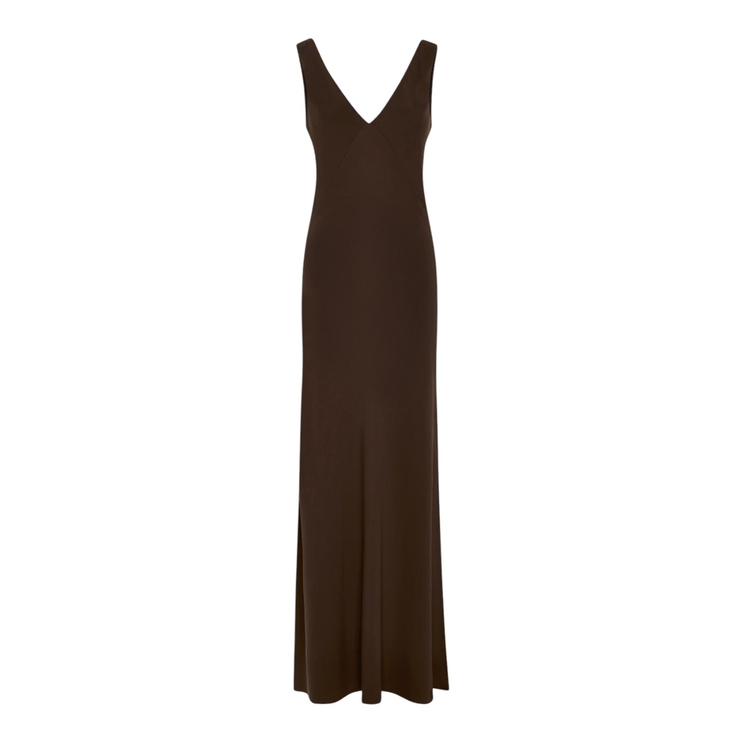 Asceno The Bordeaux Maxi Dress in Brown - 8 - NEW