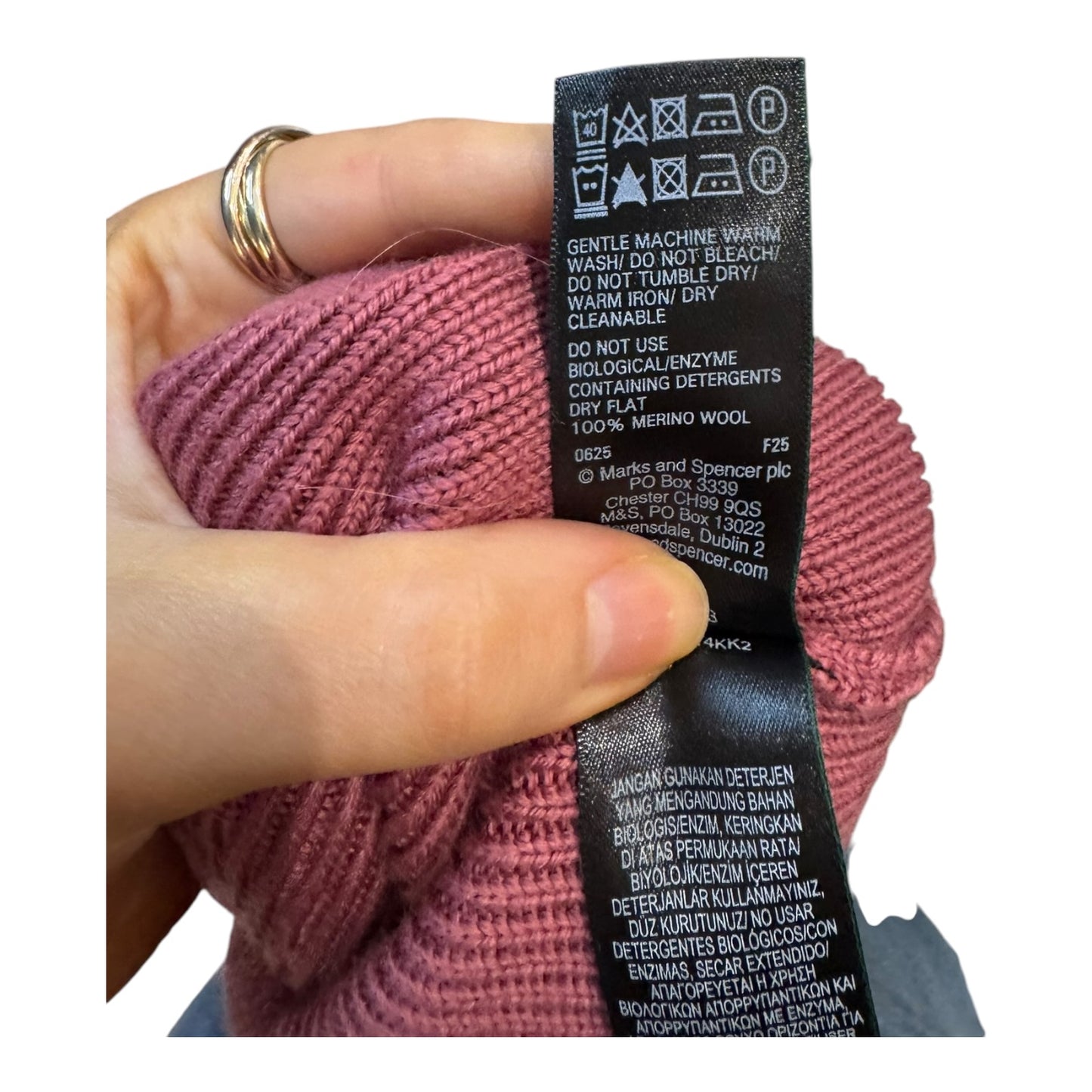 Jigsaw Rose Pink Extra Fine Merino Wool Jumper - 12