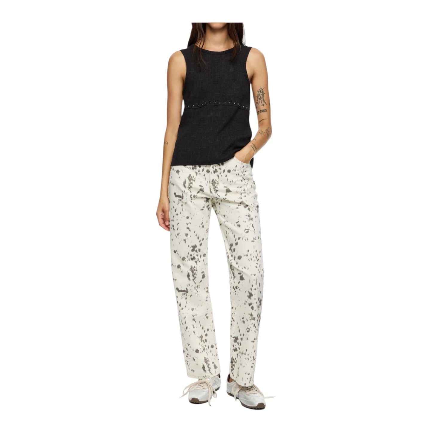 Bimba Y Lola Spotted Straight Leg Jeans - 12 - NEW