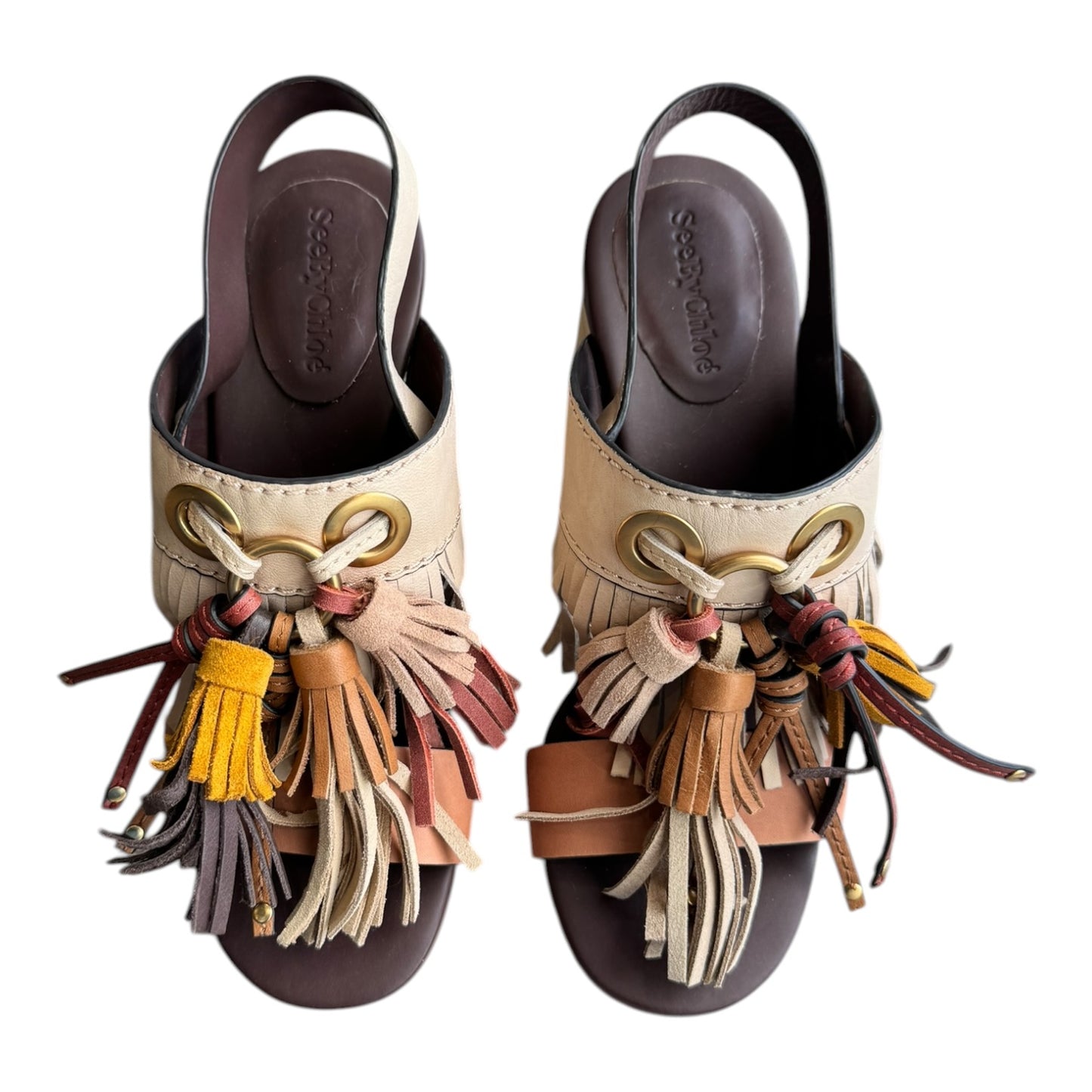 See By Chloe Tania Fringe Tassel Sandals - 38.5 / 5.5