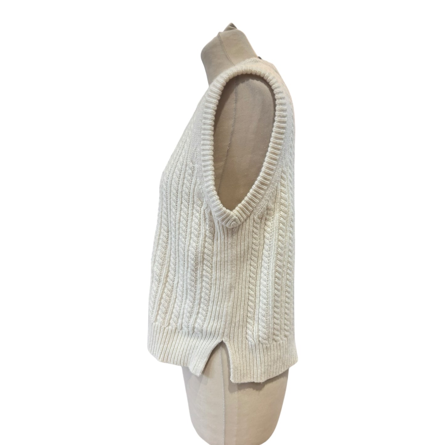 Me + Em Cream Wool and Cashmere Sweater Vest - 12/14