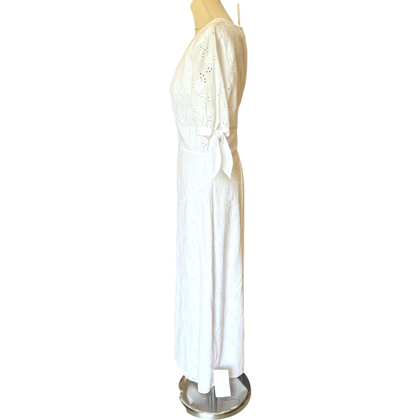 Nobody's Child White Plain Alexis Midi Dress - 14 - NEW