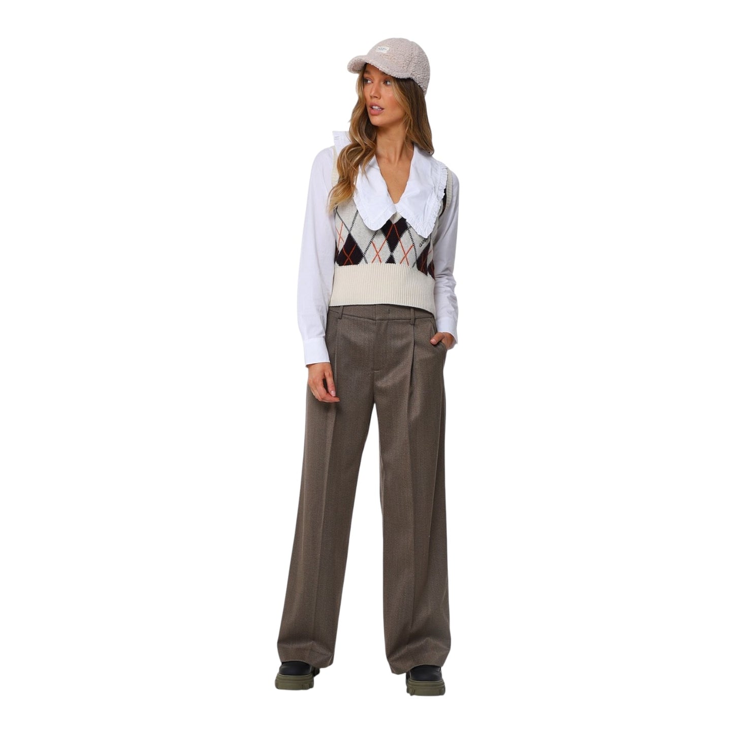 Ganni Argyle Recycled Wool Vest - 10