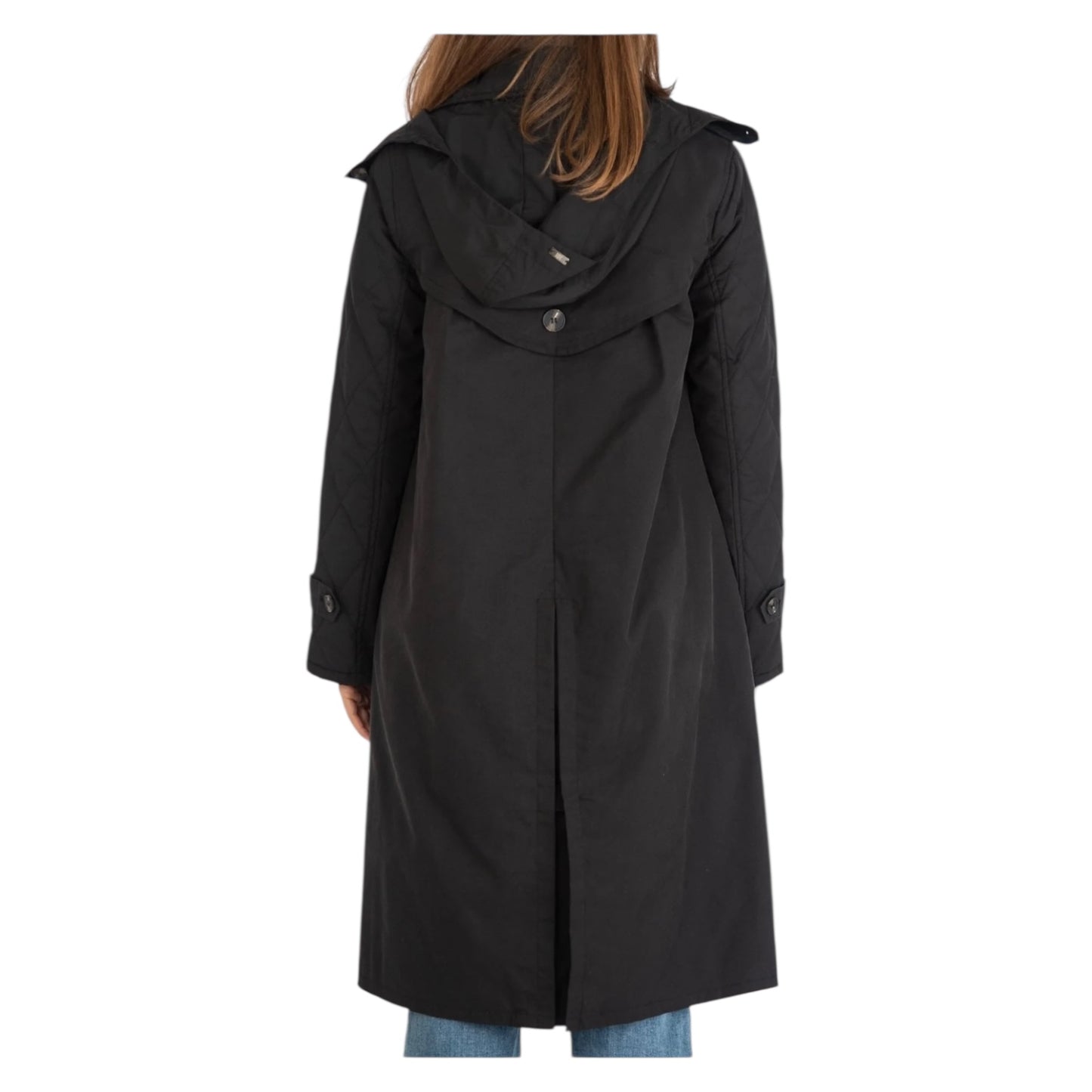 Riani Black Quilted Techno Trench Style Coat - 18