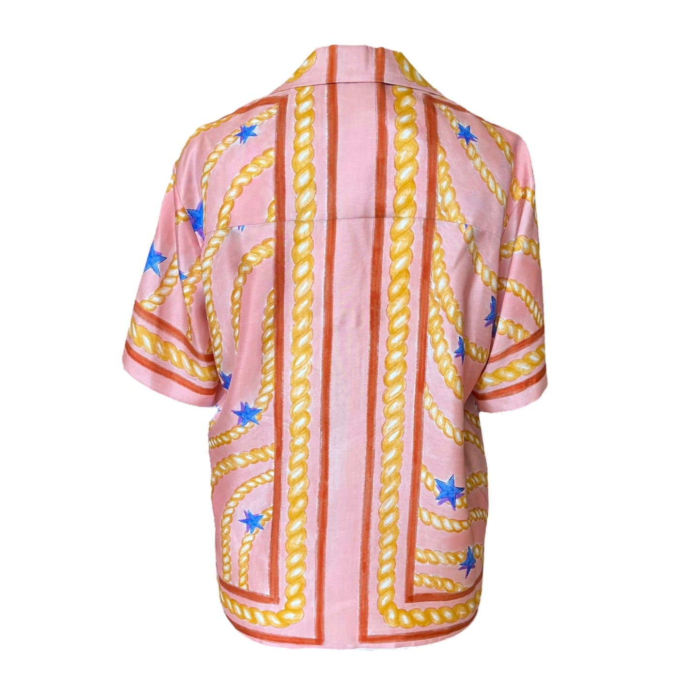 Sandro Peach Patterned Silk Shirt - 12