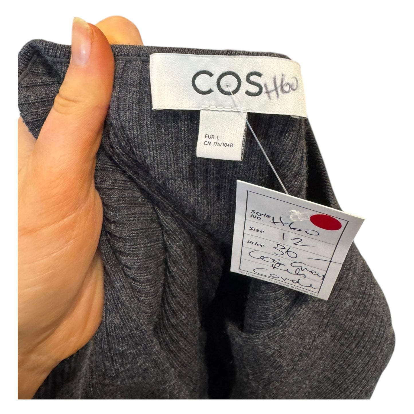 COS Grey Rib Wool Blend Cardigan - 12