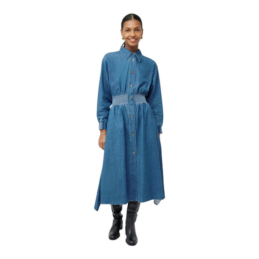 Jigsaw Denim Smocked Waist Tea Dress - 16