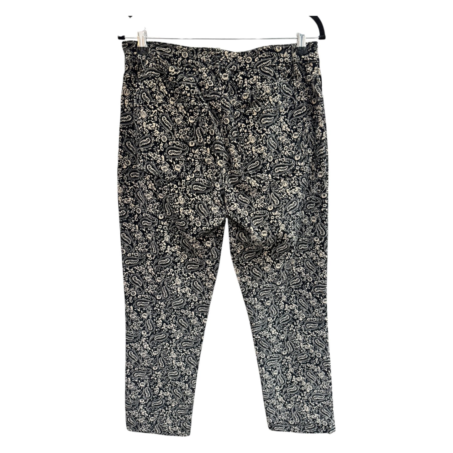 Jigsaw Black and Cream Paisley Cord Trousers - 10/12