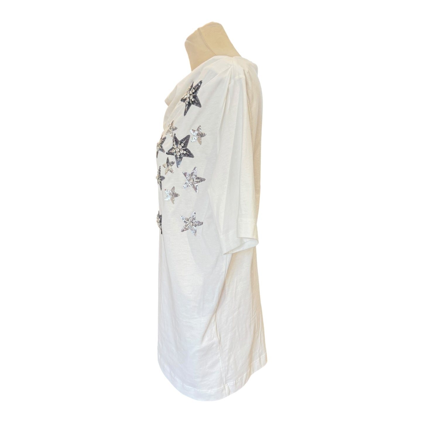 Liu Jo White T Shirt with Star Embellishment - 12 - NEW