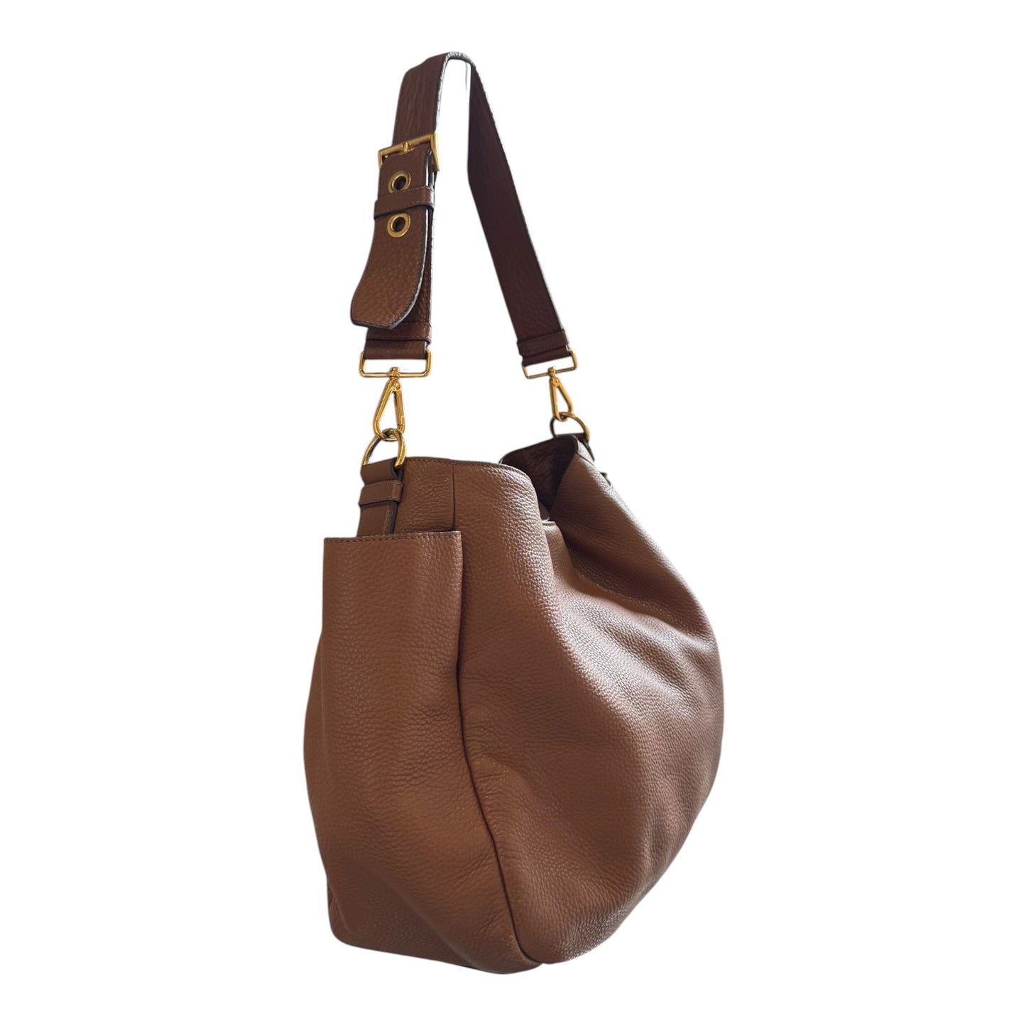 Prada Tan Vitello Daino Hobo Bag
