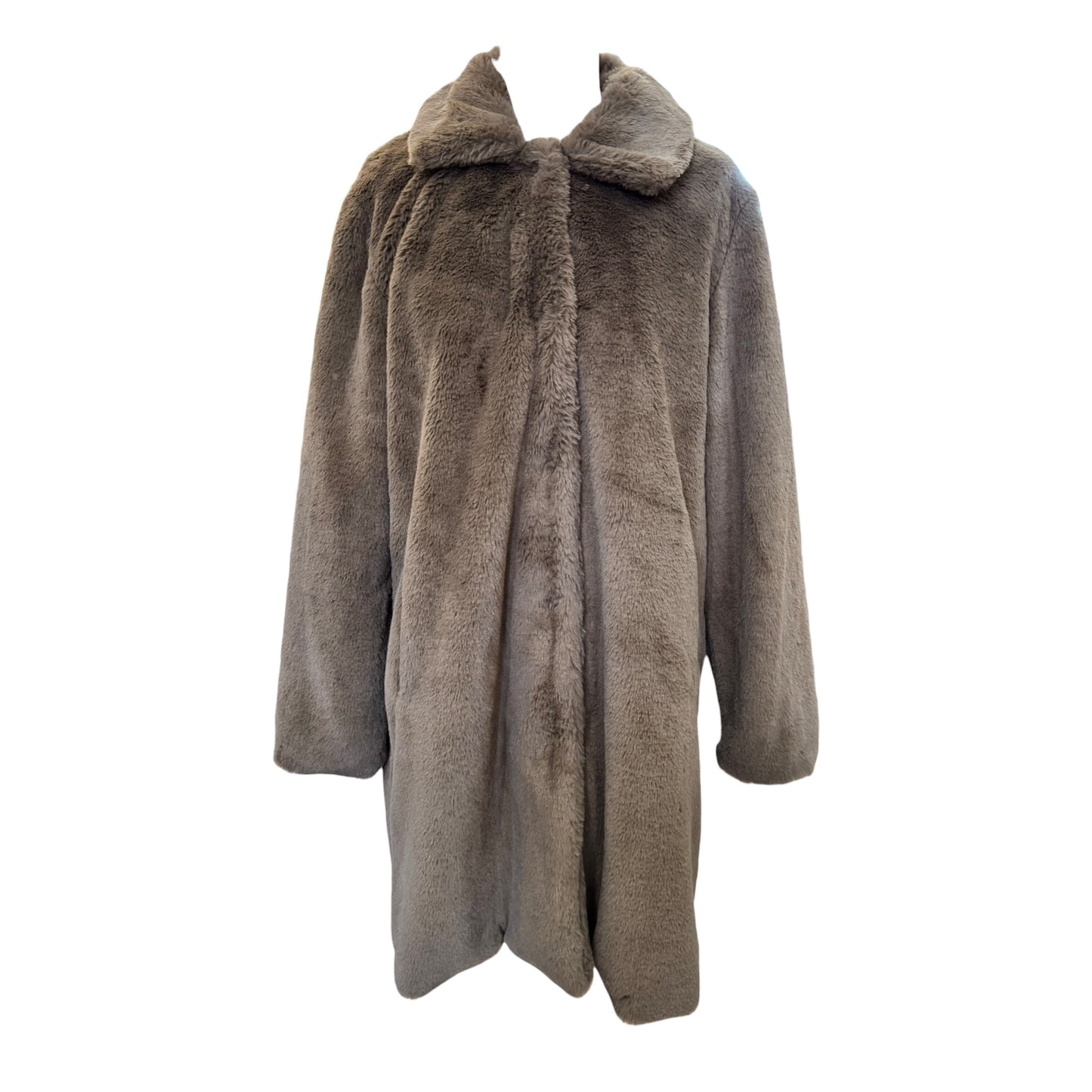 Numph Brown Faux Fur Coat - 14