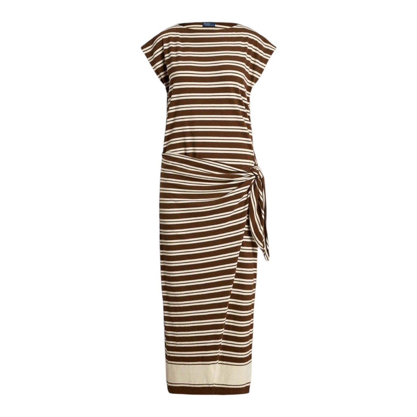 Polo Ralph Lauren Striped Jersey Wrap Tee Midi Dress - 10