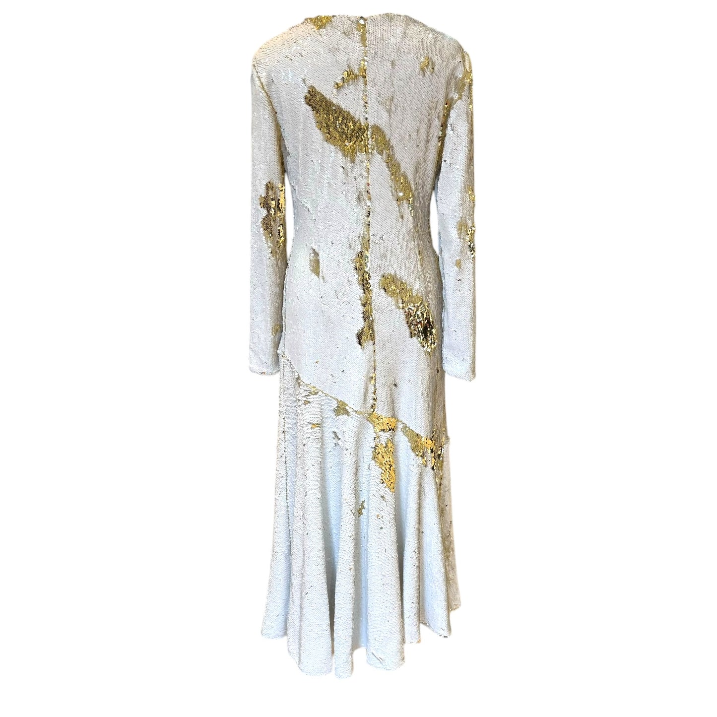 Racil White and Gold Sequined Dress - 12