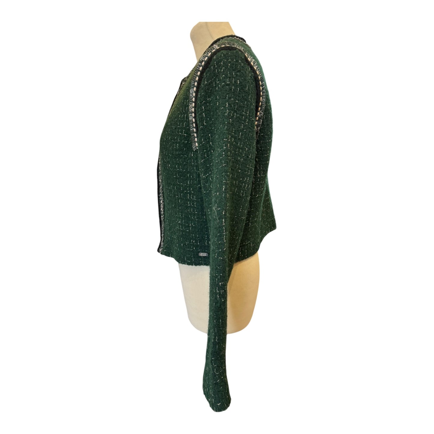 Scotch & Soda Green Cropped Tweed Blazer - 12