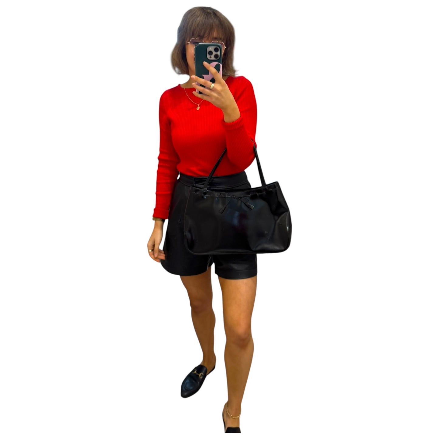 Anya Hindmarch Black Leather Shoulder Bag
