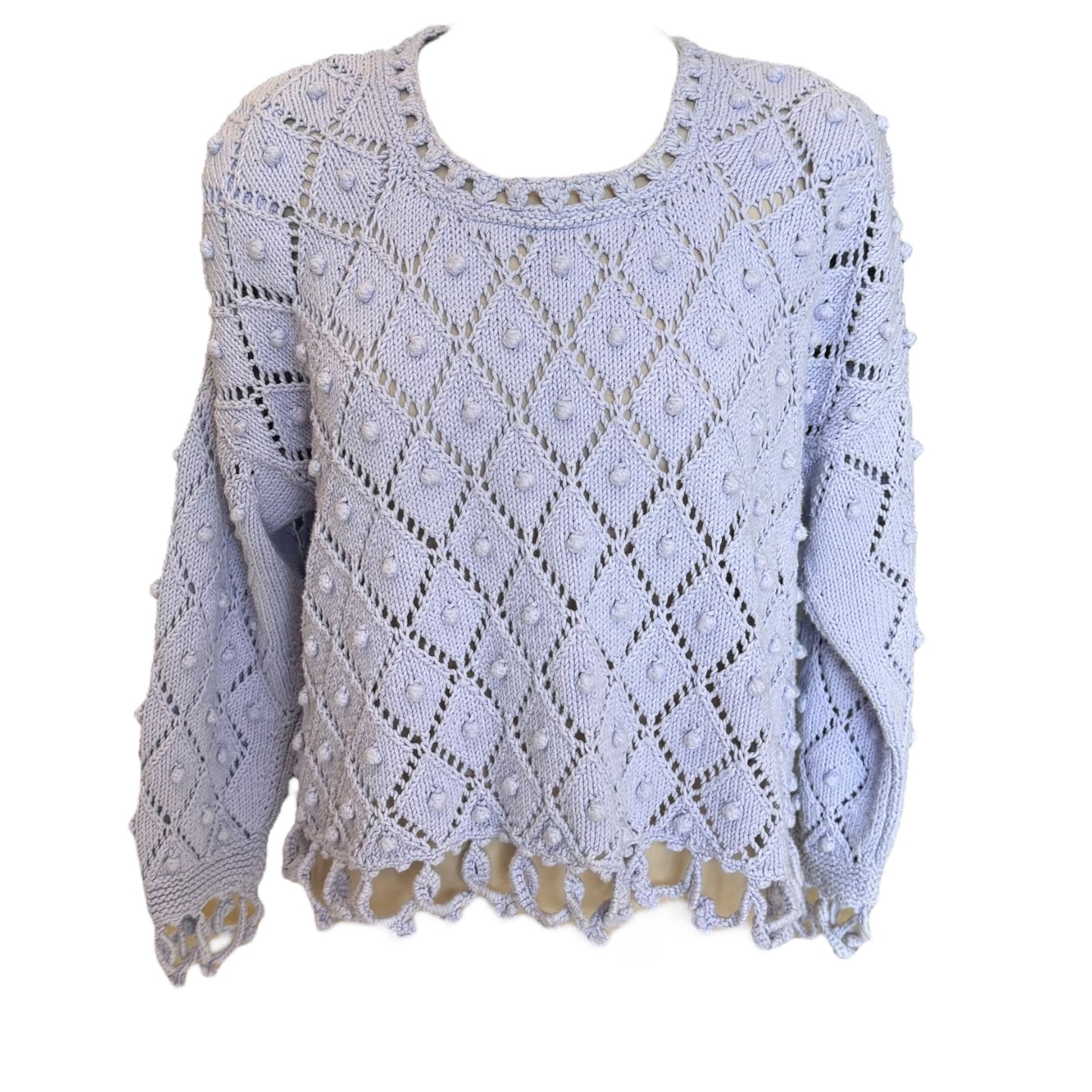 Vintage Lavender Cotton Knitted Jumper - 10/12