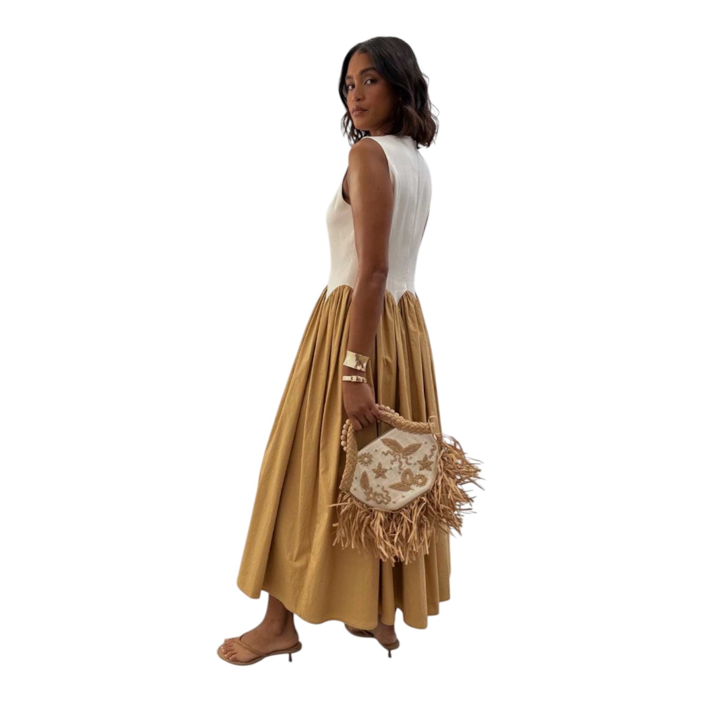 Never Fully Dressed Camel Monika Dress - 12 - NEW