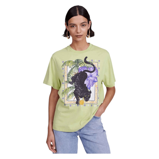 Hayley Menzies Prowling Panther T-Shirt Lime - 10
