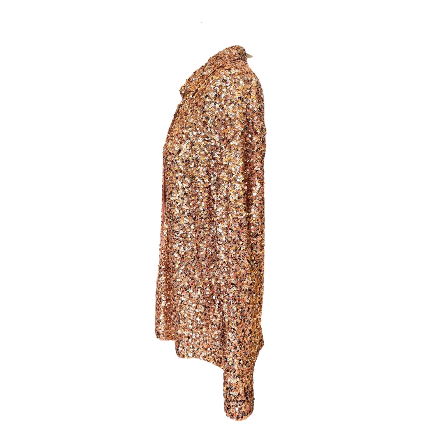 Essentiel Antwerp Ezilion Rose Gold Sequin Top - XS (Oversized)