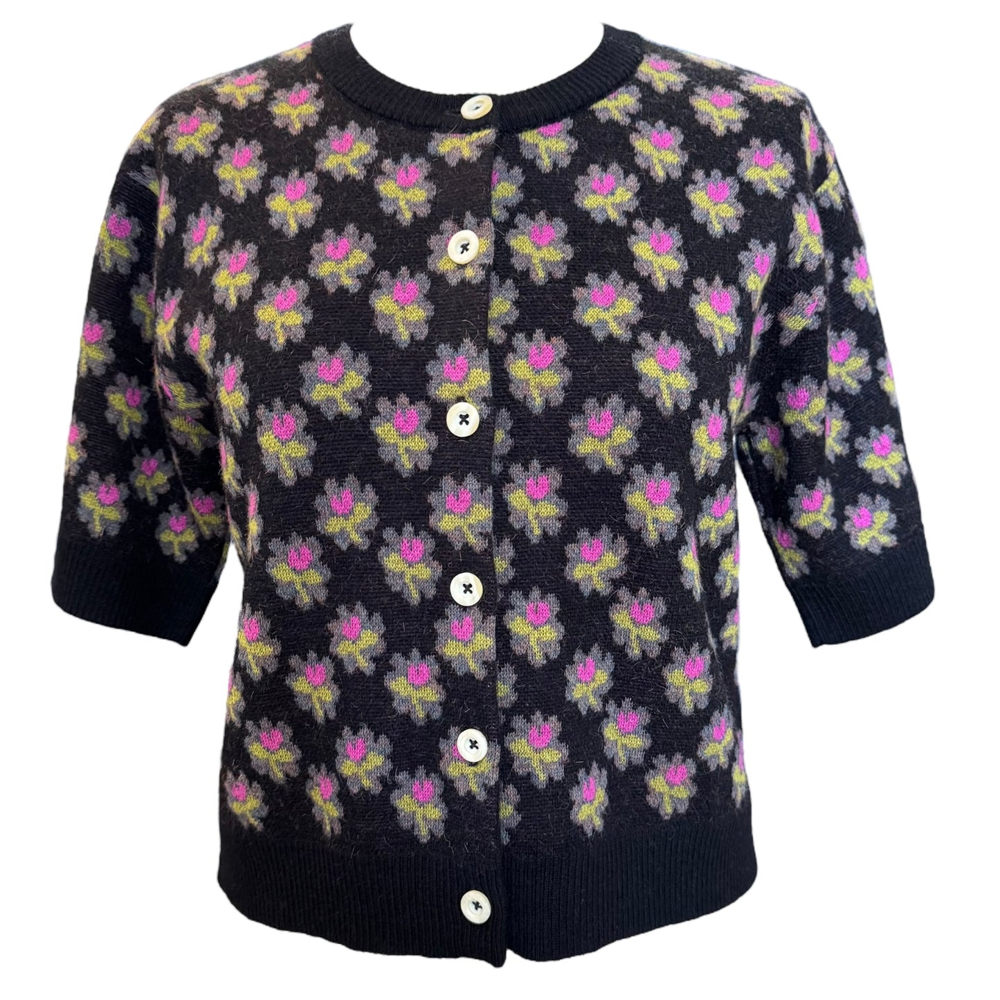 Rachel Comey Black Floral Cardigan - 8