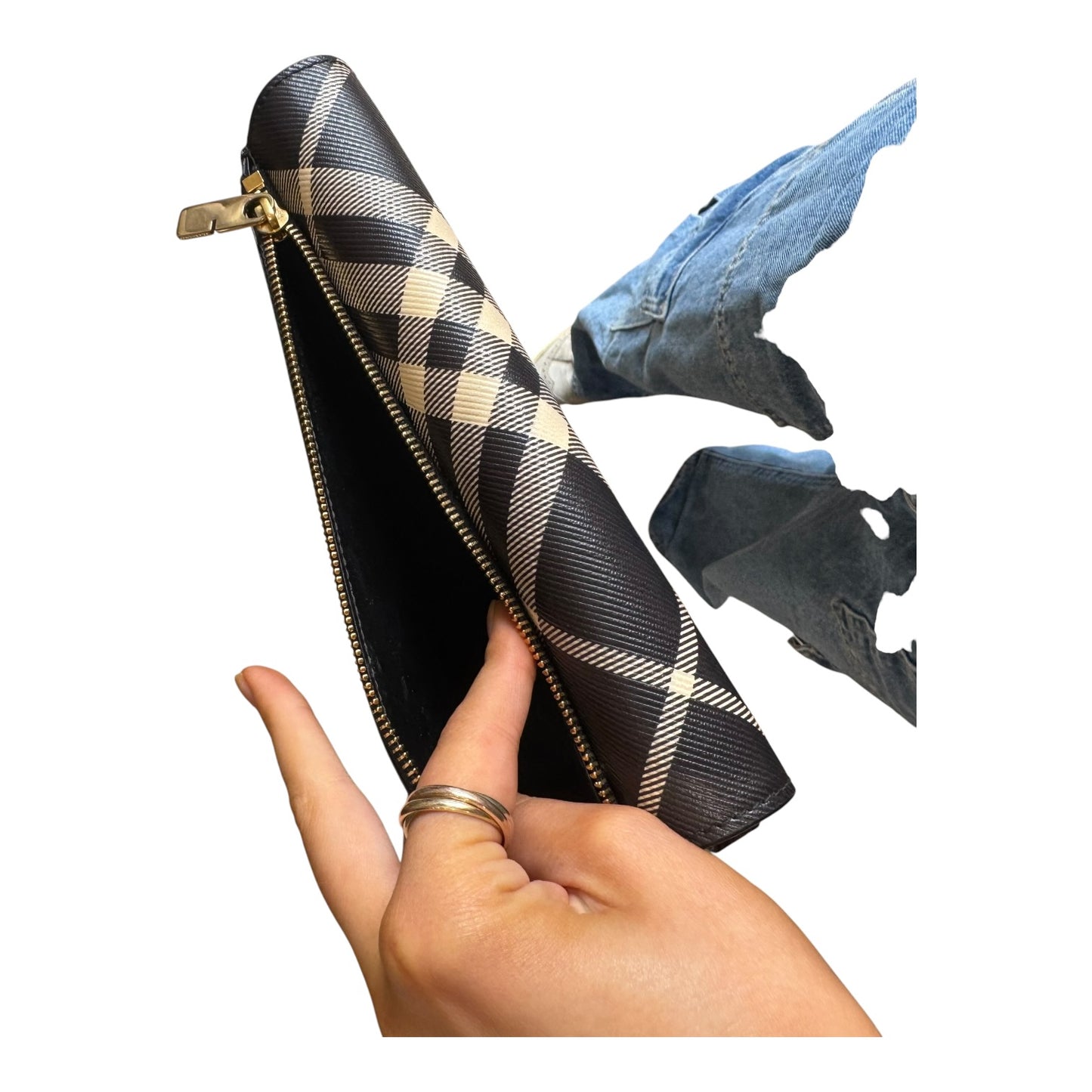 Burberry Black and Calico Check Wallet on Chain