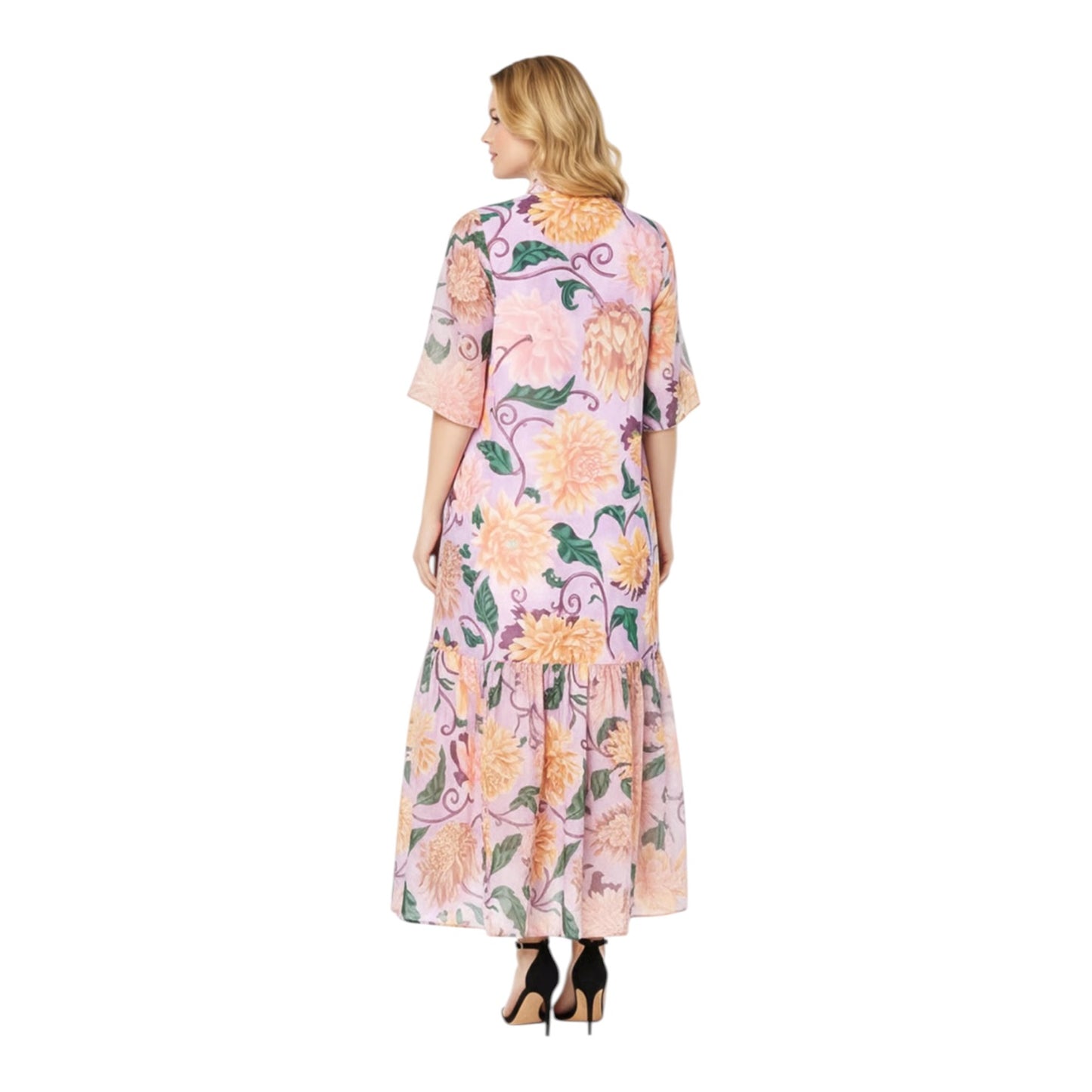 Gant Dahlia Print Maxi Dress in Cotton and Silk - 12