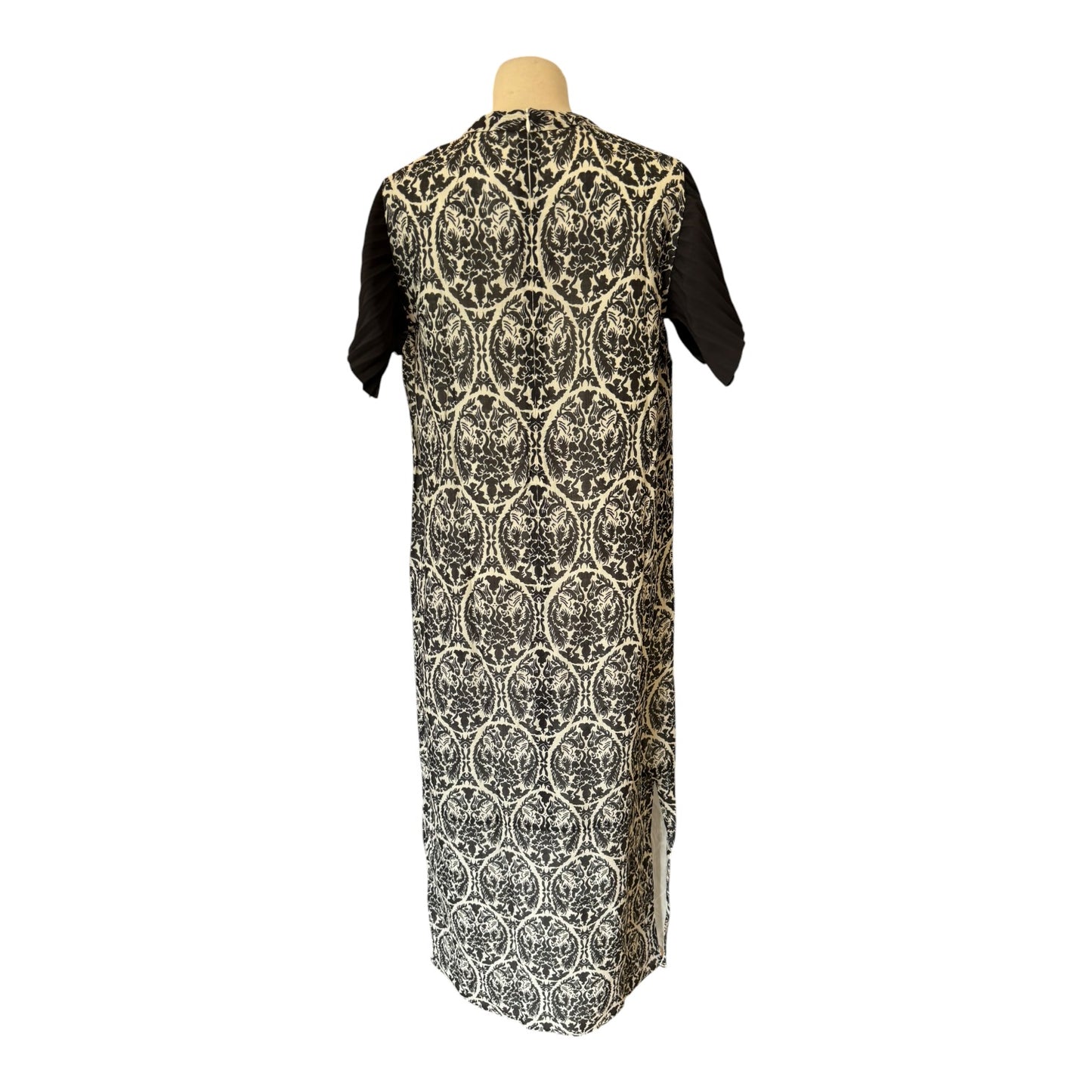 SportMax Flutter Sleeve Black and Ecru Dress - 12