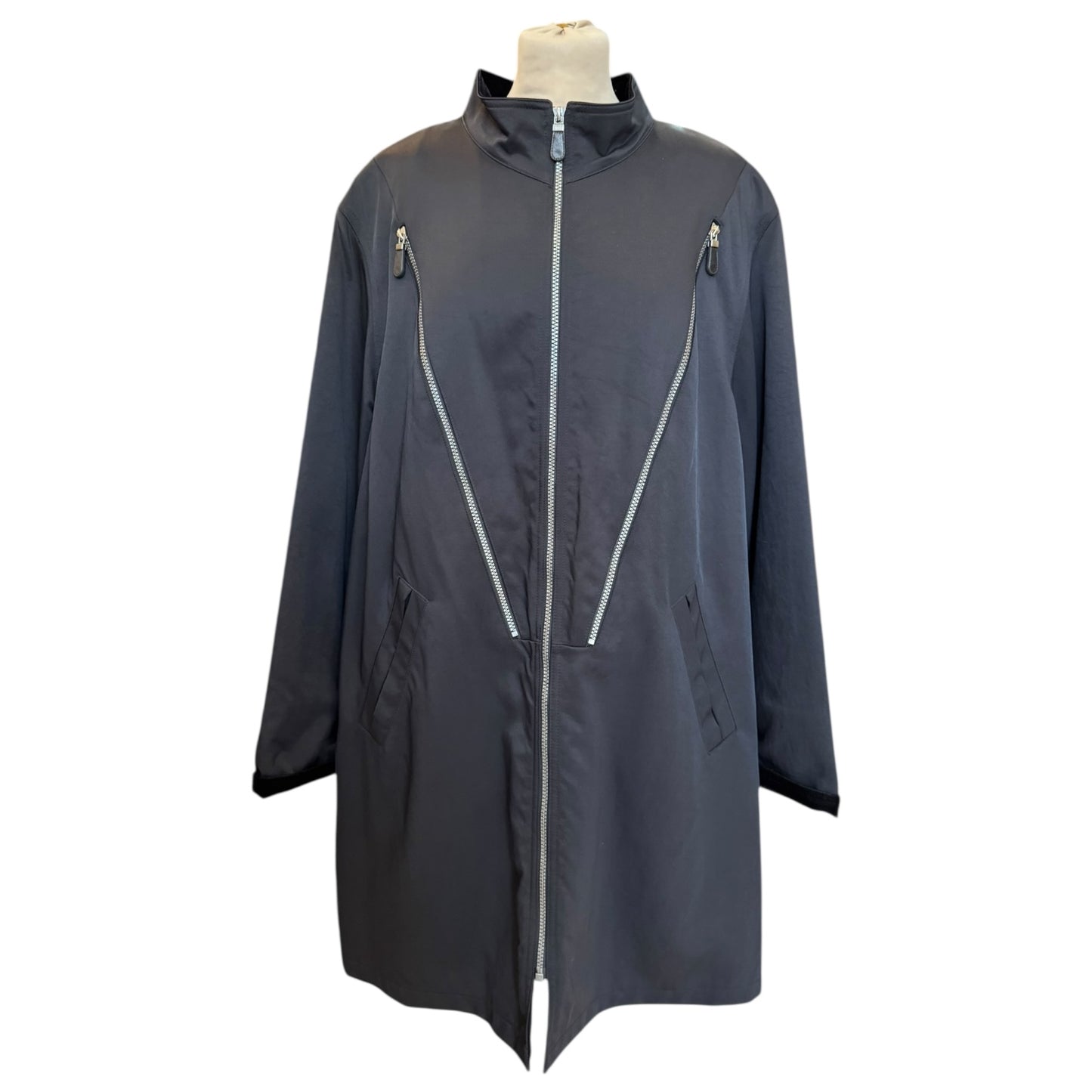 Pierre Cardin Black Zip Detail Coat - 16/18